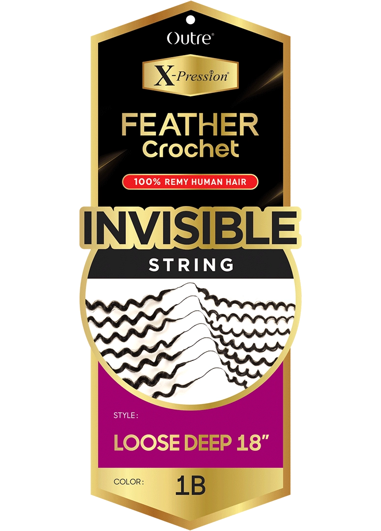 Outre X-Pression Human Feather Loose Deep 100% Human Crochet Hair – 18"