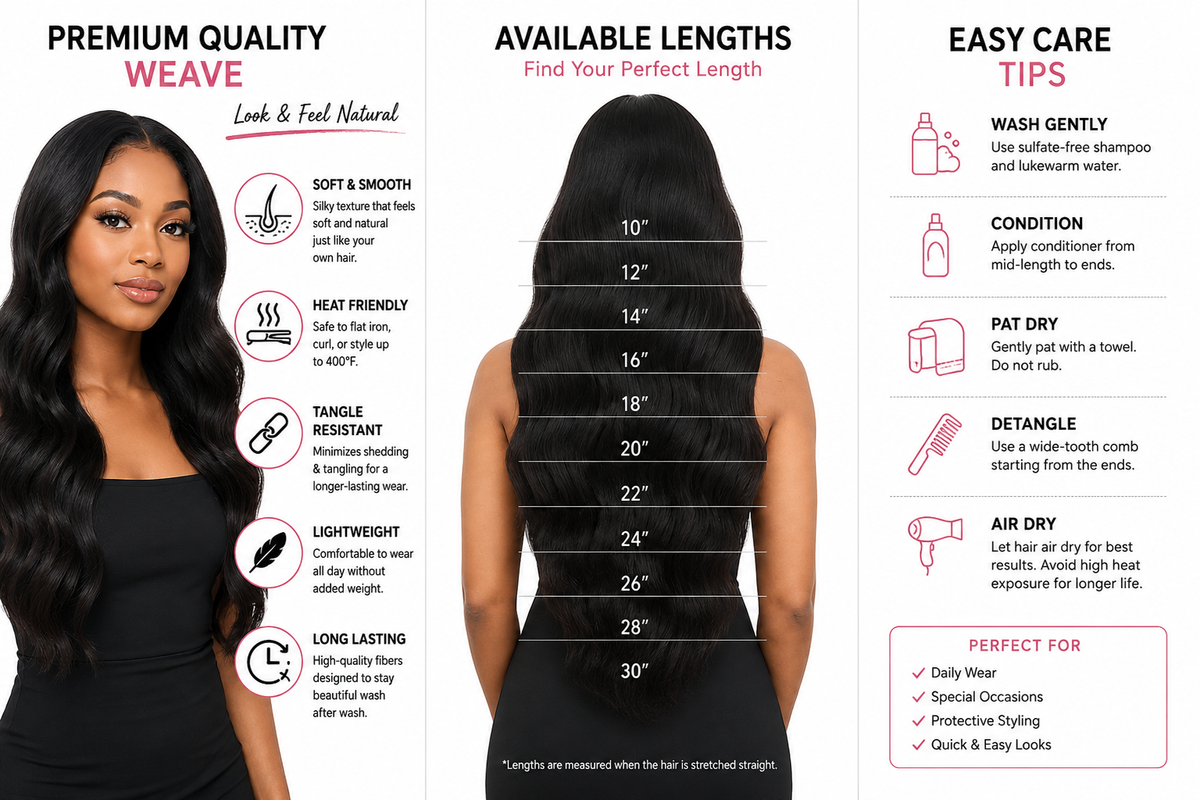 Sensationnel Pearlish Euro Body 100% Virgin Remy Human Hair Weave (10" - 24")