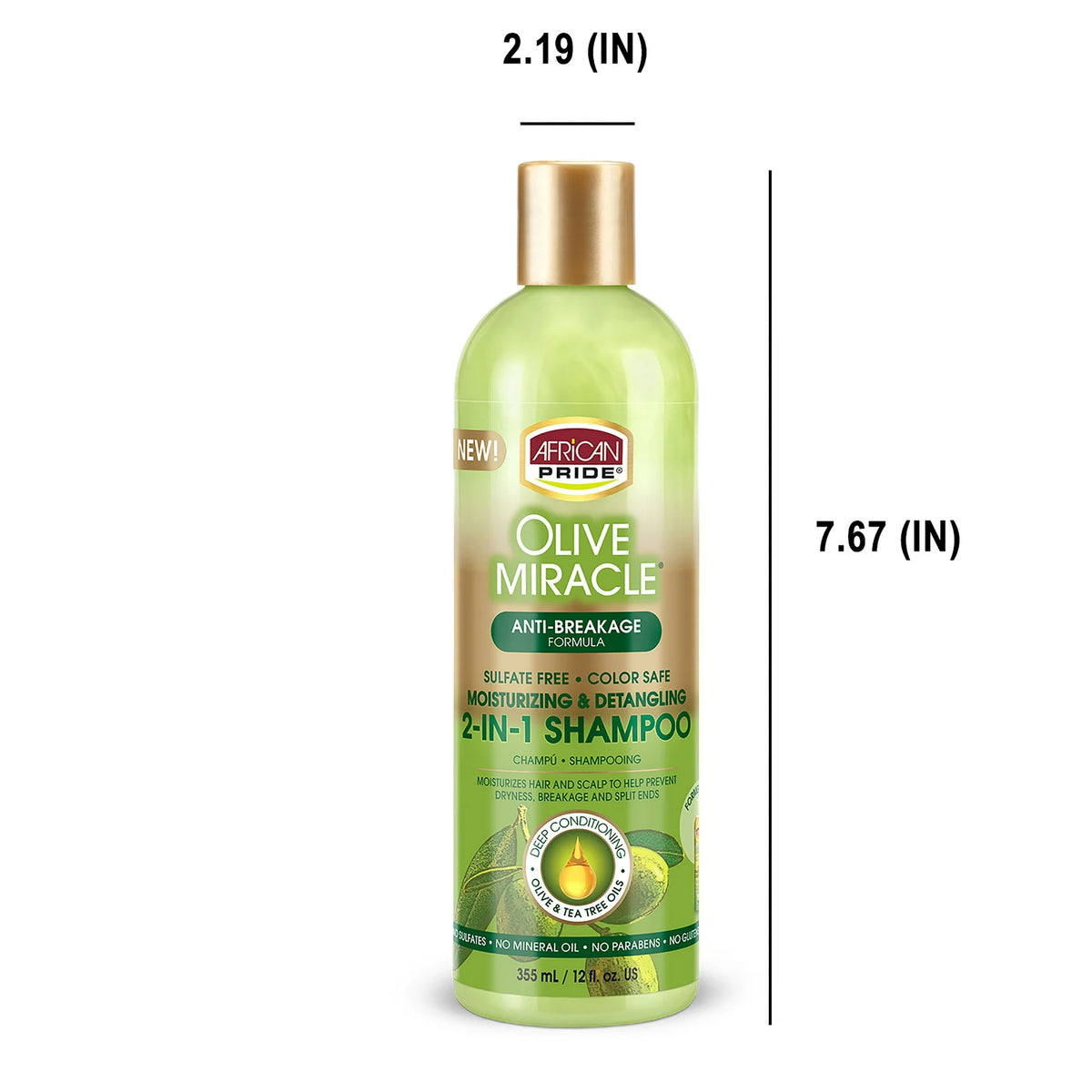 African Pride Olive Miracle Shampoo & Conditioner 2-in-1, 12 fl oz (355 ml)