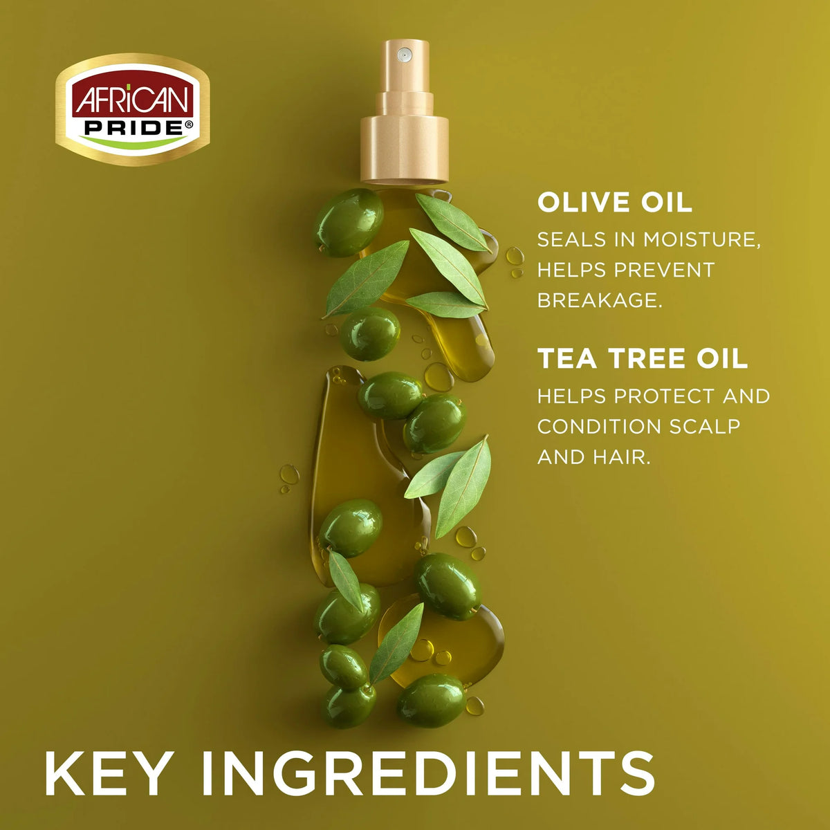 African Pride Olive Miracle Braid Sheen Spray with Tea Tree Oil, 12 oz (355 ml)