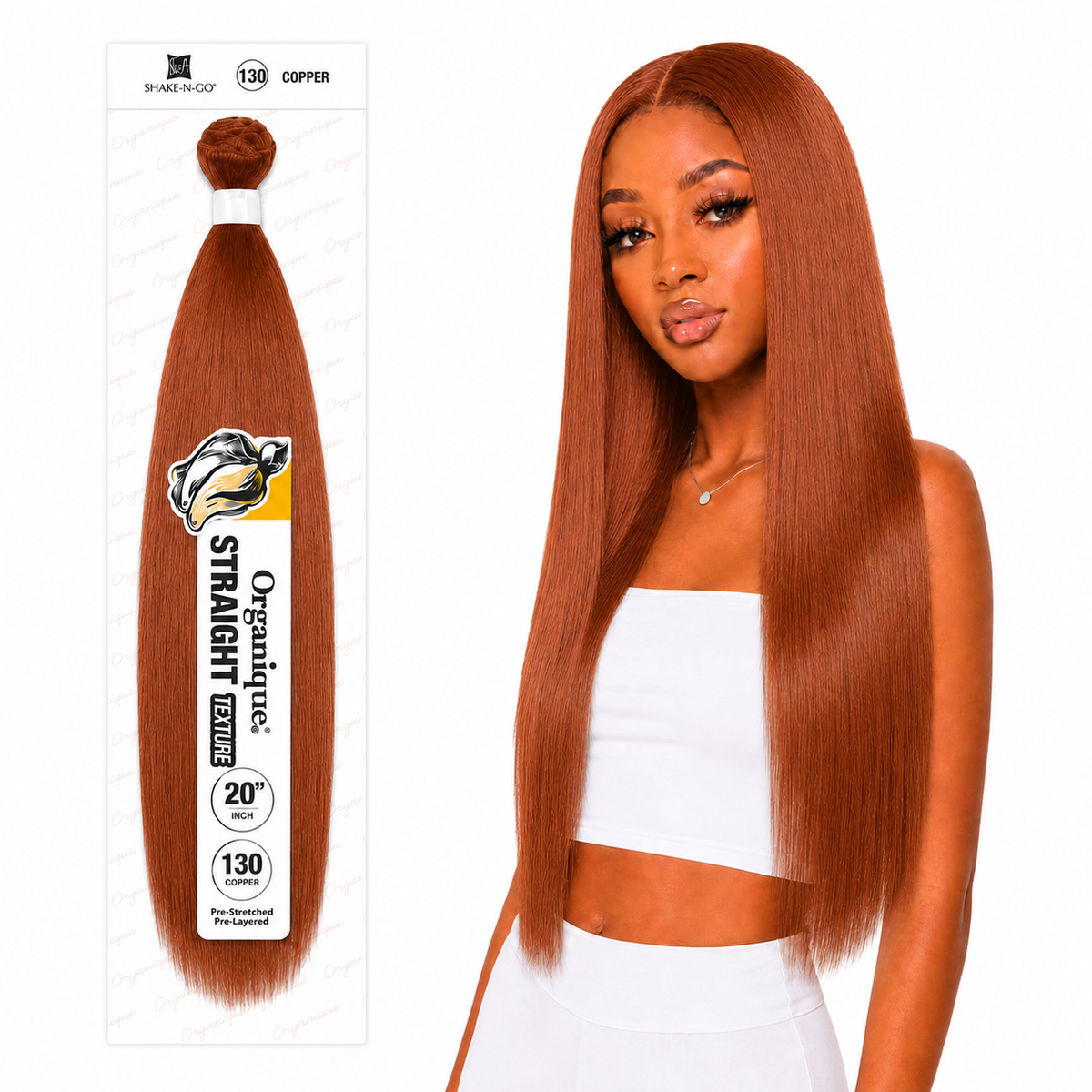 Shake-N-Go Organique Straight Weave – Premium Fiber (10”–36”)