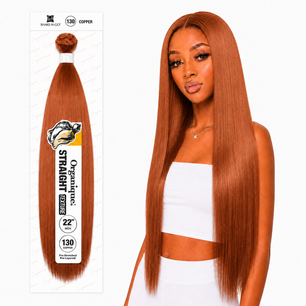 Shake-N-Go Organique Straight Weave – Premium Fiber (10”–36”)