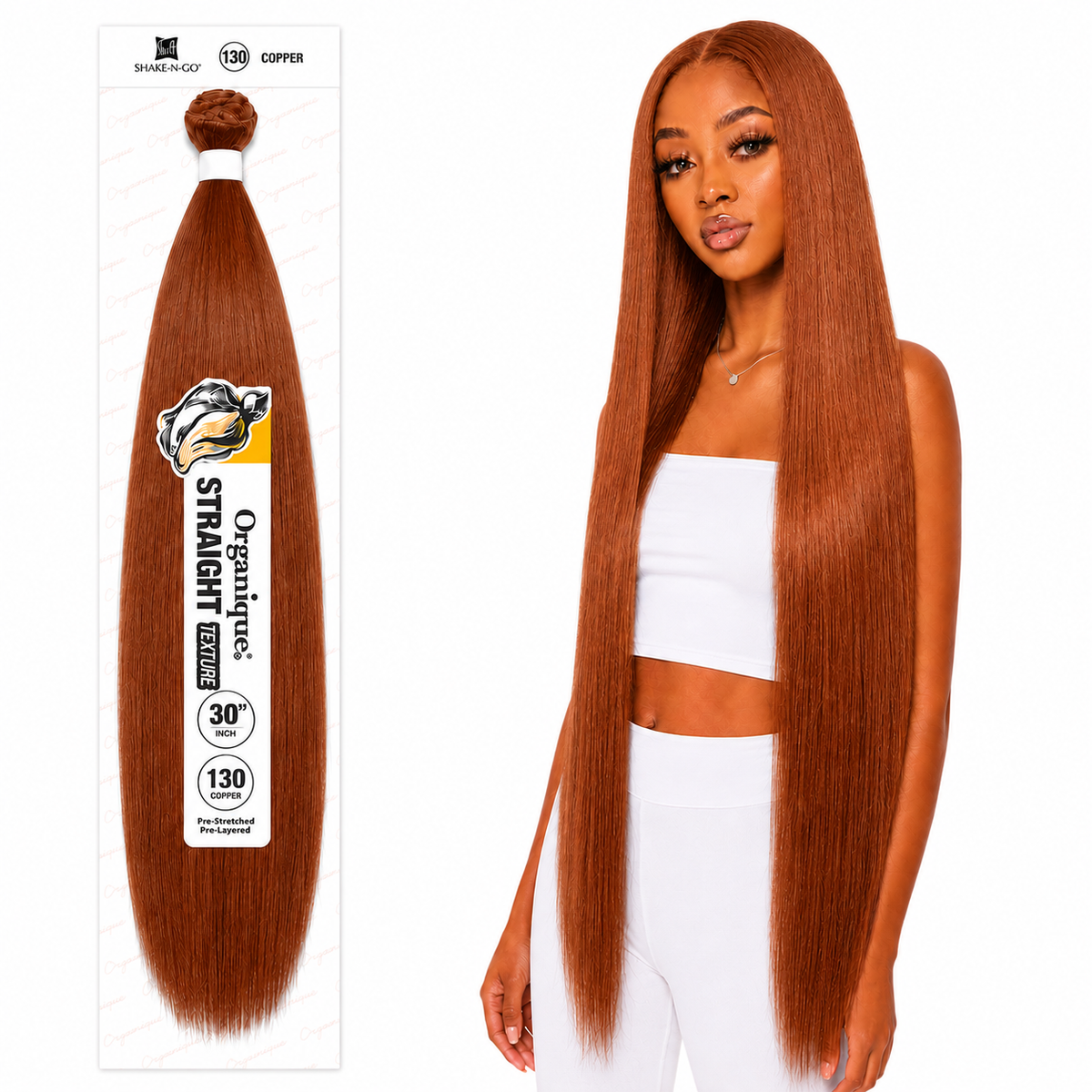 Shake-N-Go Organique Straight Weave – Premium Fiber (10”–36”)