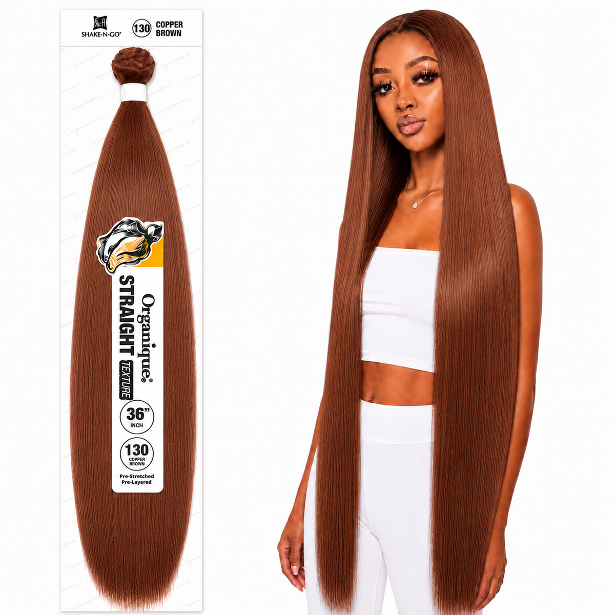 Shake-N-Go Organique Straight Weave – Premium Fiber (10”–36”)