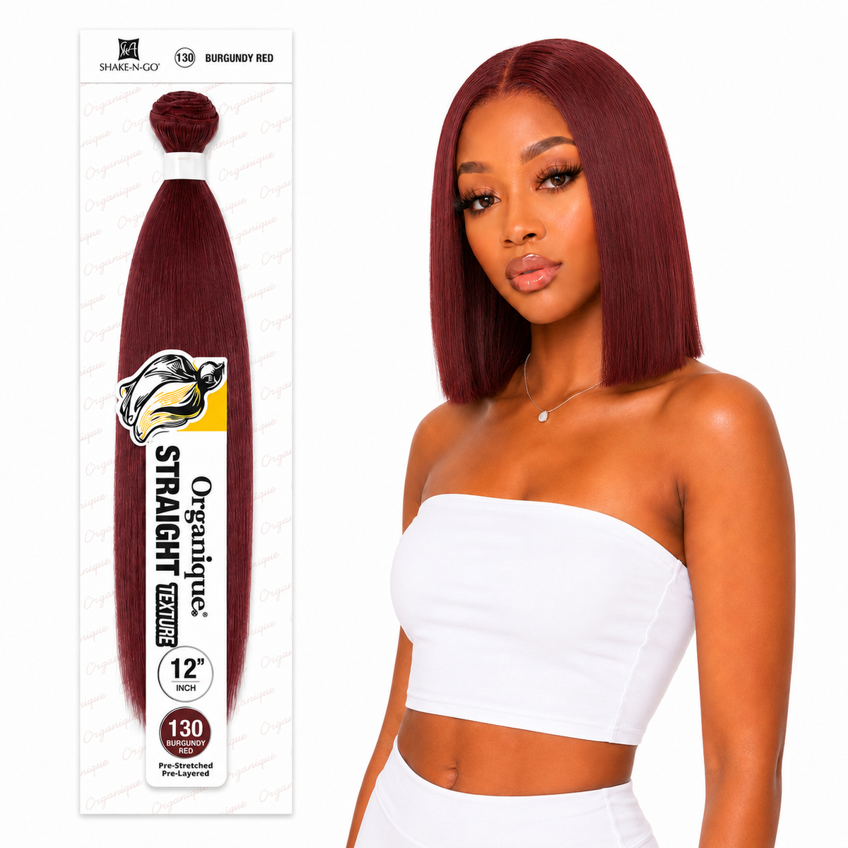 Shake-N-Go Organique Straight Weave – Premium Fiber (10”–36”)