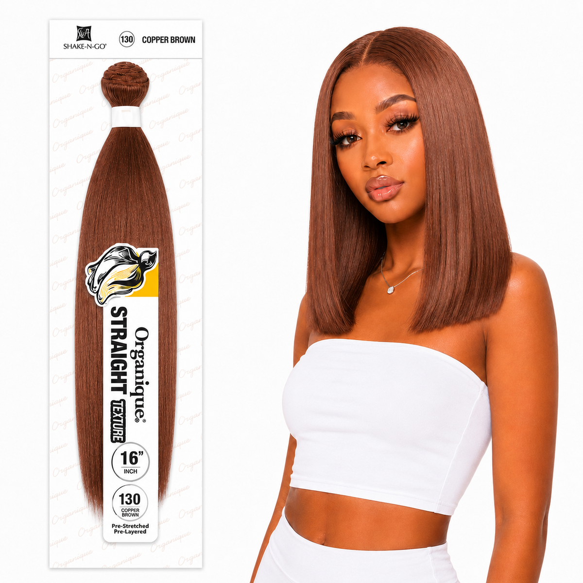 Shake-N-Go Organique Straight Weave – Premium Fiber (10”–36”)