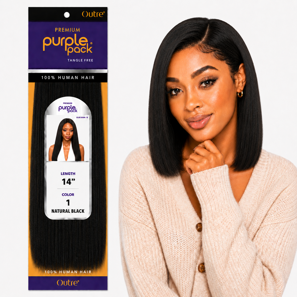 Outre Premium Purple Pack Yaki Human Hair Weave