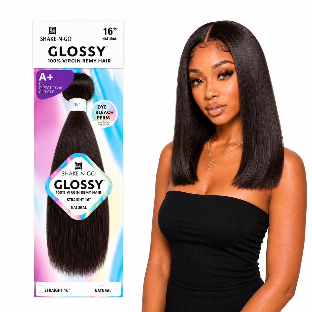 Shake-N-Go Glossy Straight 100% Virgin Remy Hair Weave (10" - 26")
