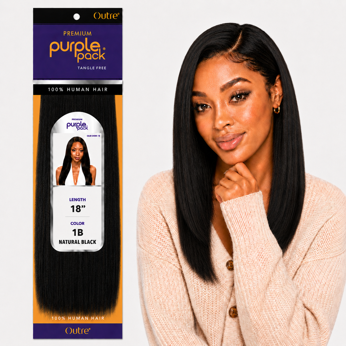 Outre Premium Purple Pack Yaki Human Hair Weave