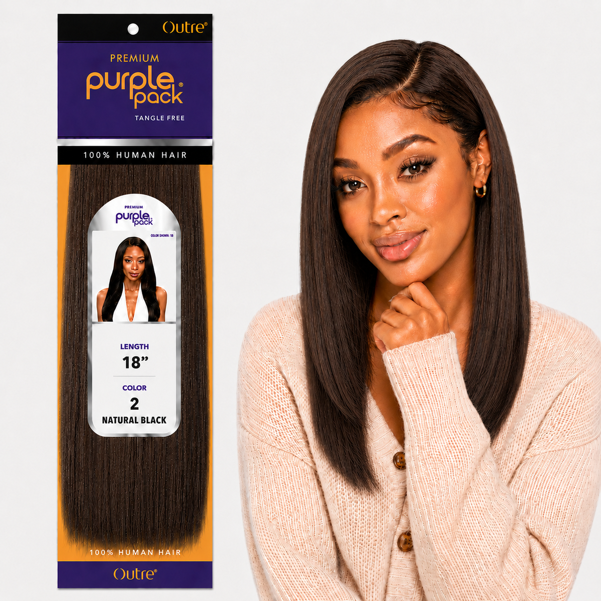Outre Premium Purple Pack Yaki Human Hair Weave