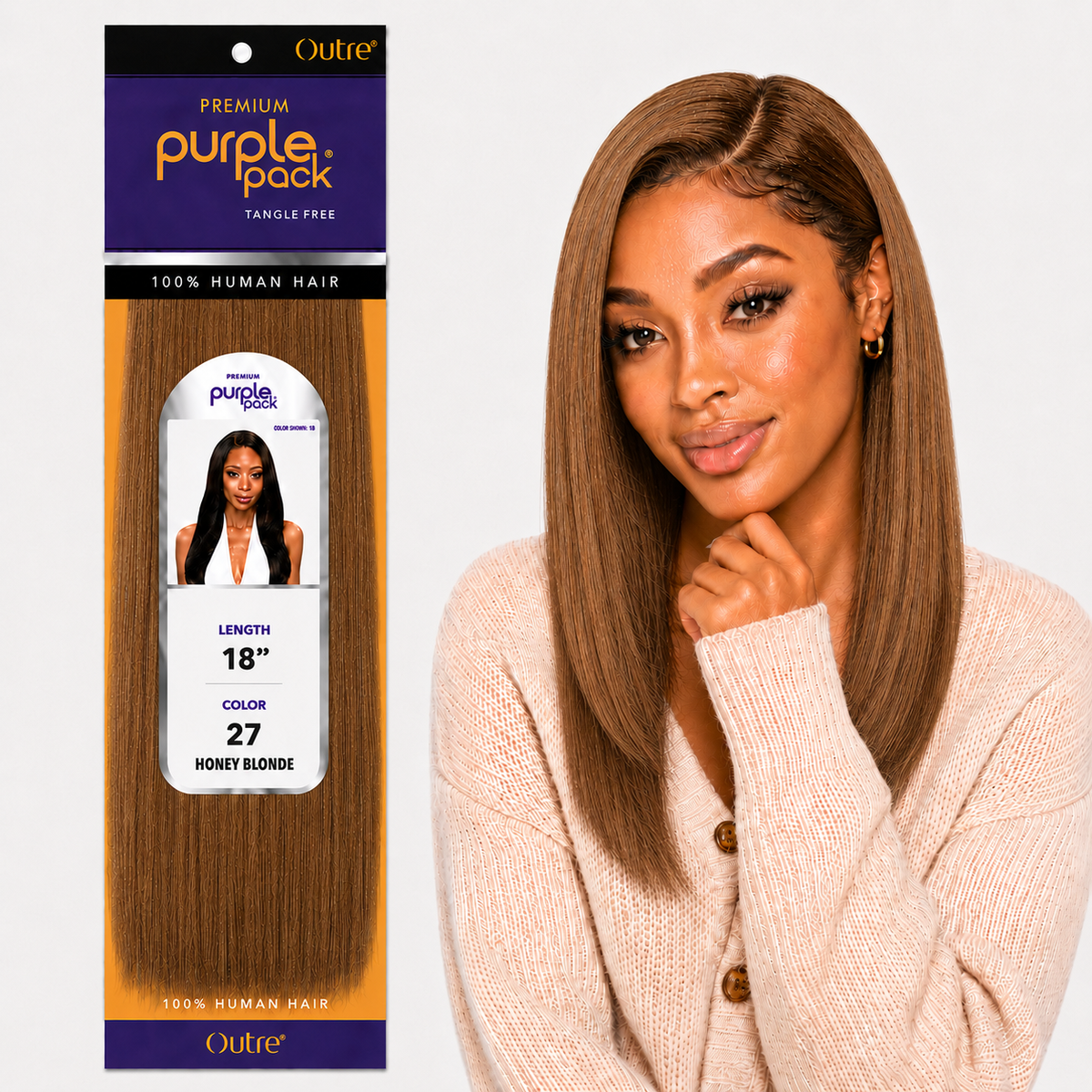 Outre Premium Purple Pack Yaki Human Hair Weave
