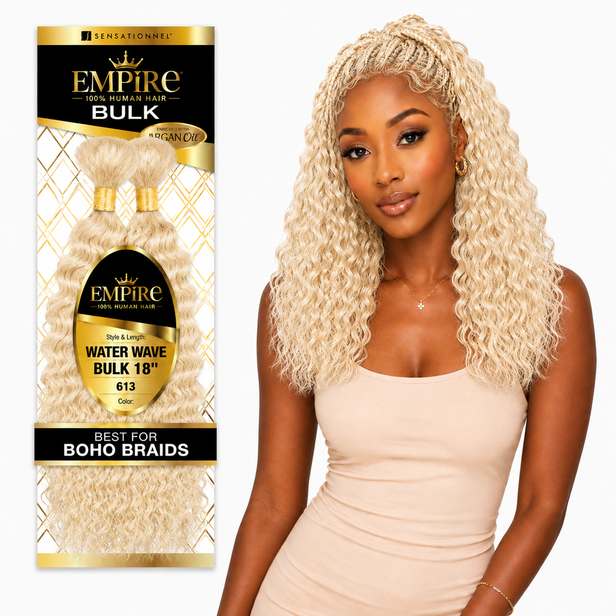 Sensationnel Empire Water Wave Bulk 100% Human Braiding Hair
