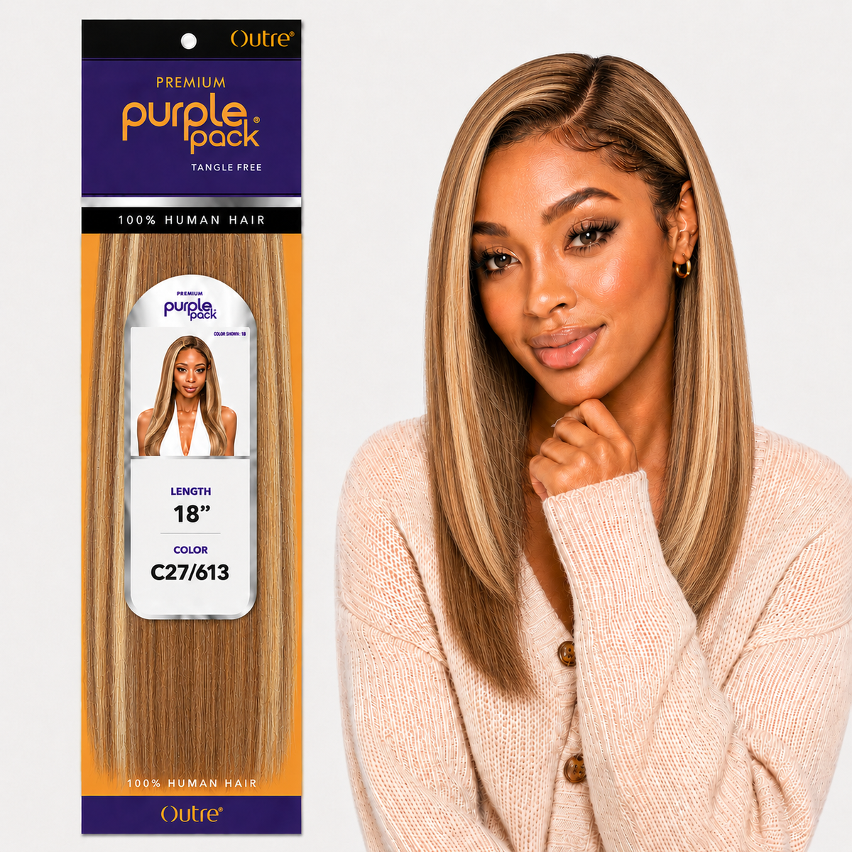 Outre Premium Purple Pack Yaki Human Hair Weave