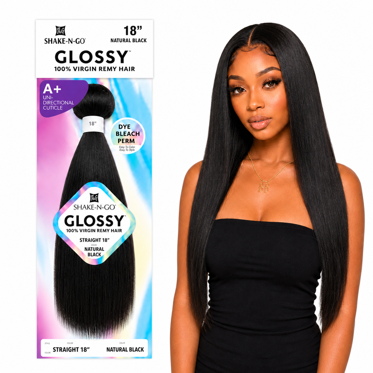 Shake-N-Go Glossy Straight 100% Virgin Remy Hair Weave (10" - 26")