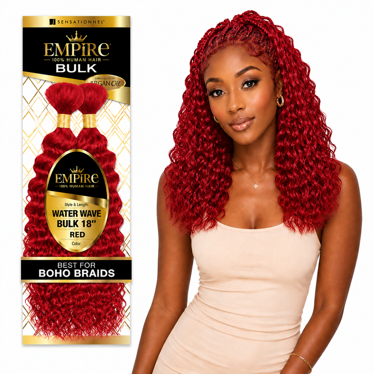 Sensationnel Empire Water Wave Bulk 100% Human Braiding Hair