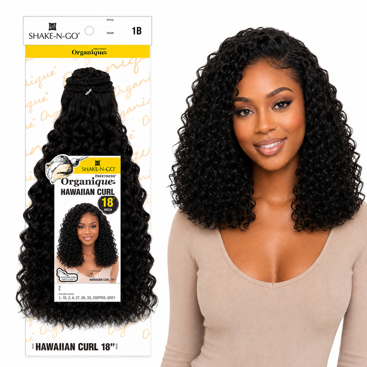 Shake-N-Go Hawaiian Curl Organique (14-36")