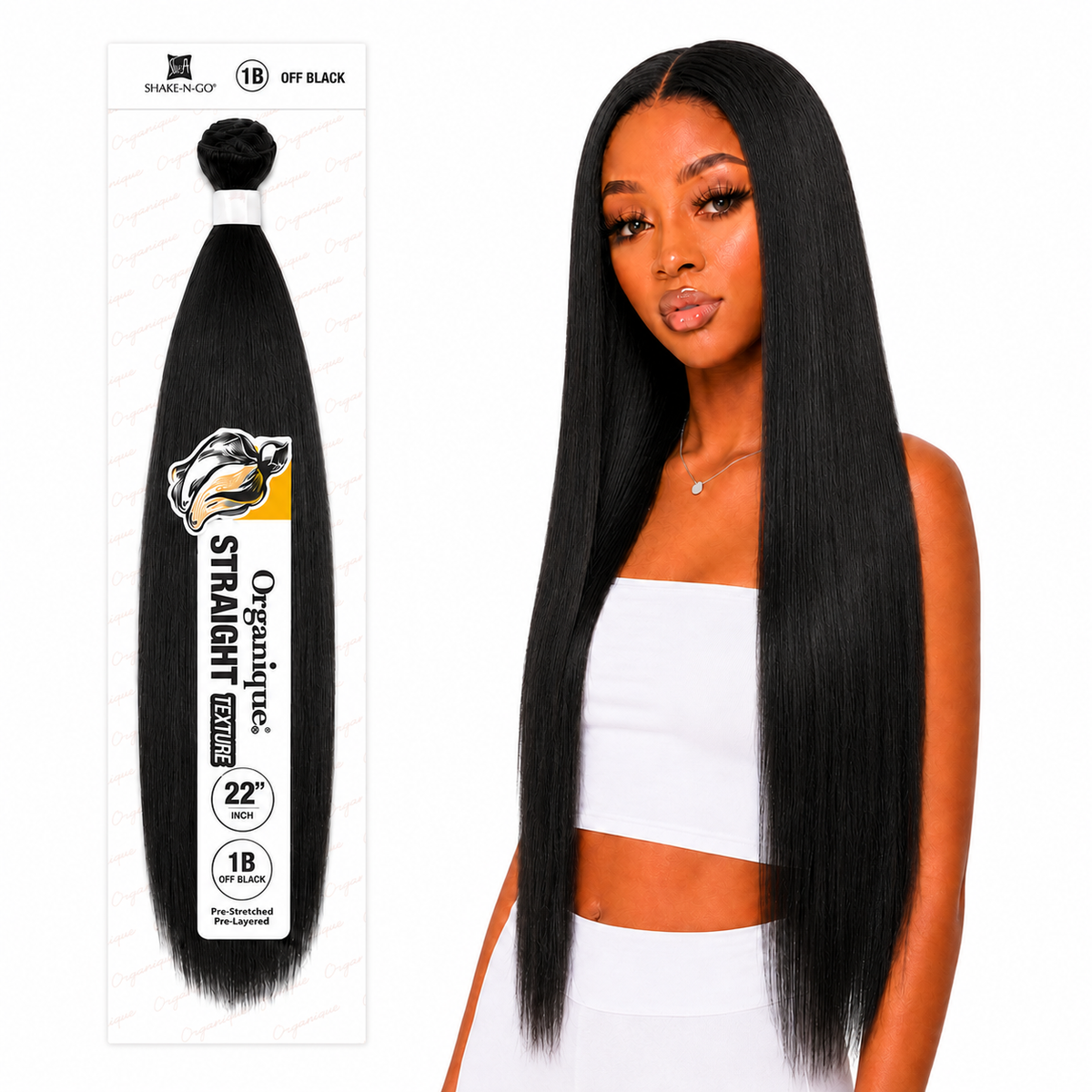 Shake-N-Go Organique Straight Weave – Premium Fiber (10”–36”)
