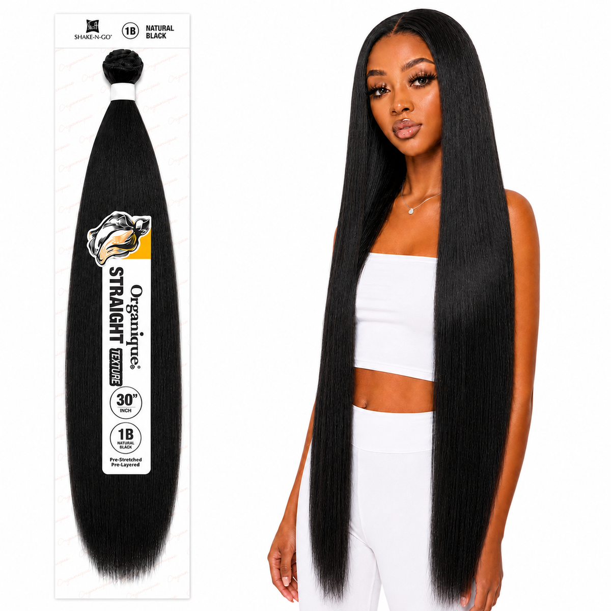 Shake-N-Go Organique Straight Weave – Premium Fiber (10”–36”)