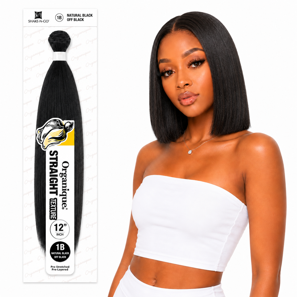 Shake-N-Go Organique Straight Weave – Premium Fiber (10”–36”)