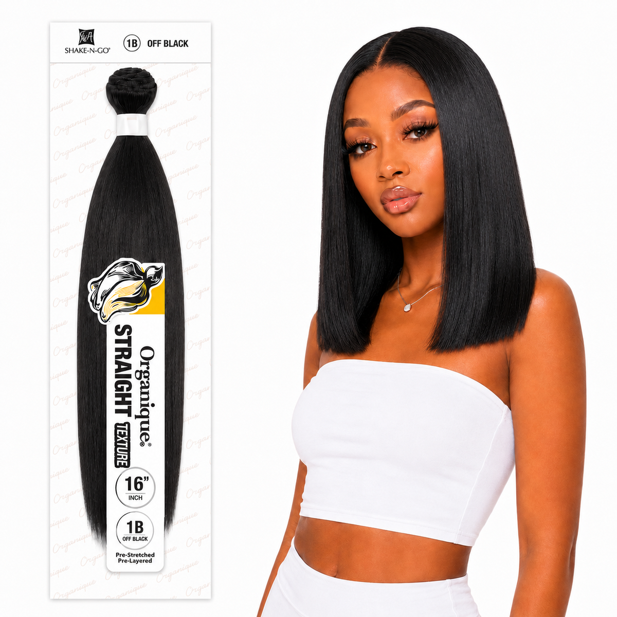 Shake-N-Go Organique Straight Weave – Premium Fiber (10”–36”)