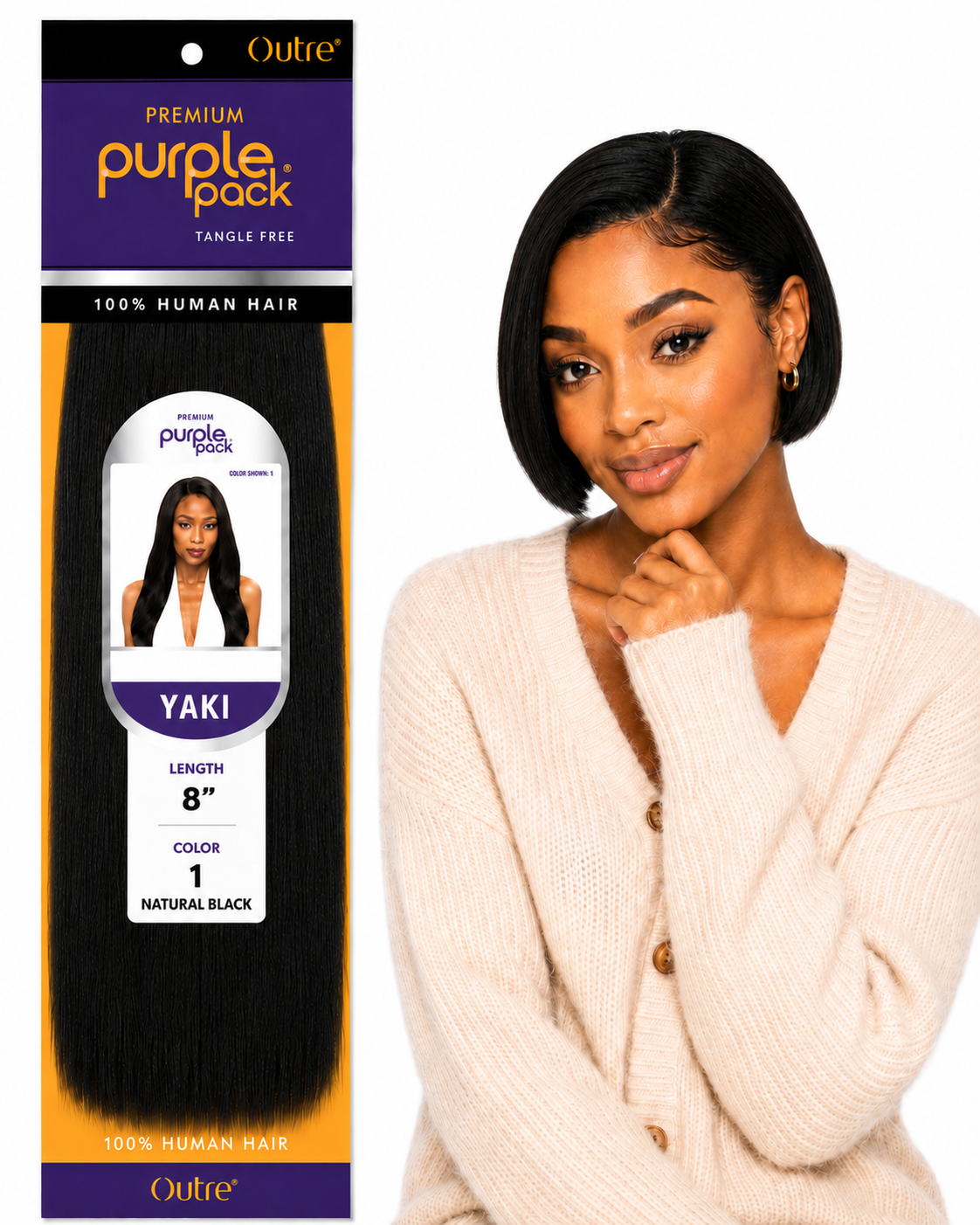 Outre Premium Purple Pack Yaki Human Hair Weave