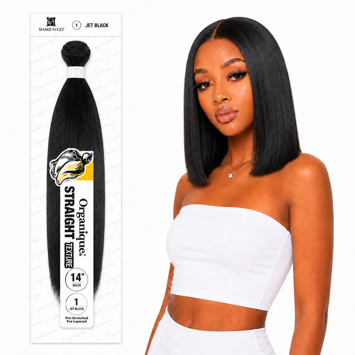 Shake-N-Go Organique Straight Weave – Premium Fiber (10”–36”)