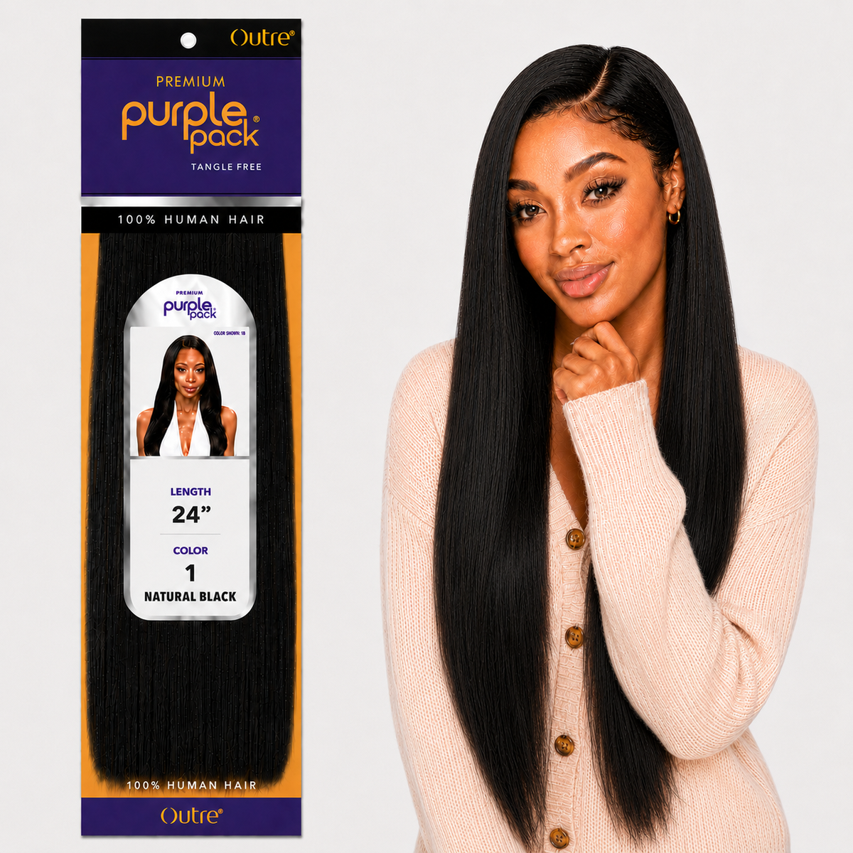 Outre Premium Purple Pack Yaki Human Hair Weave