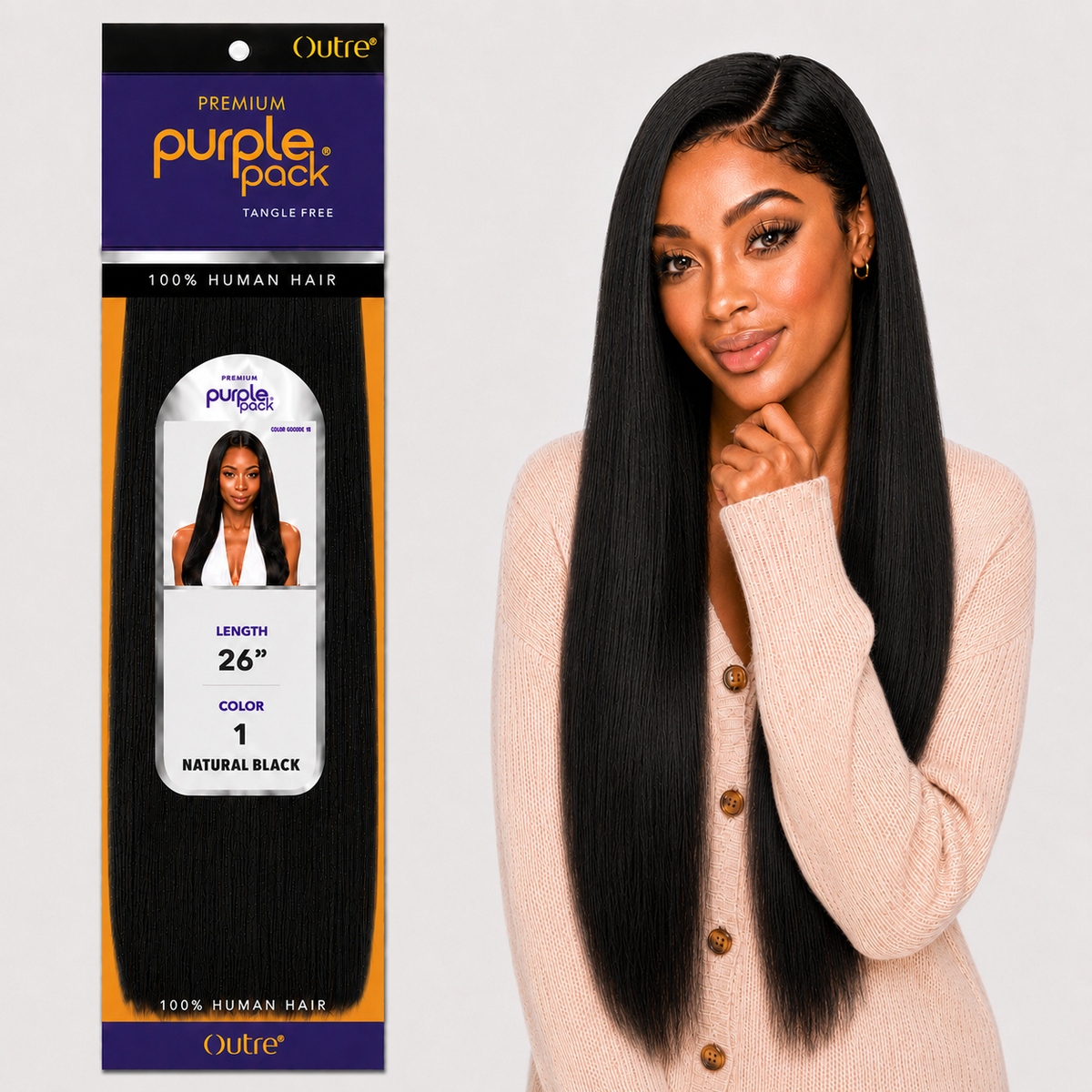 Outre Premium Purple Pack Yaki Human Hair Weave