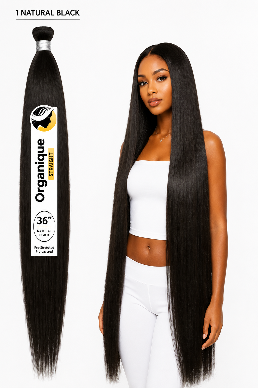 Shake-N-Go Organique Straight Weave – Premium Fiber (10”–36”)