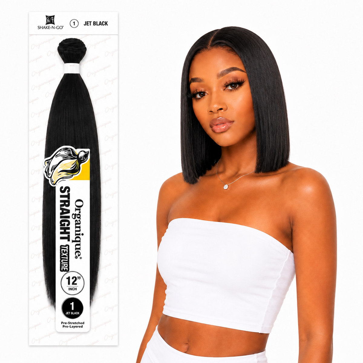 Shake-N-Go Organique Straight Weave – Premium Fiber (10”–36”)