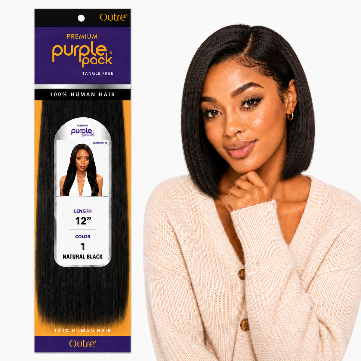 Outre Premium Purple Pack Yaki Human Hair Weave