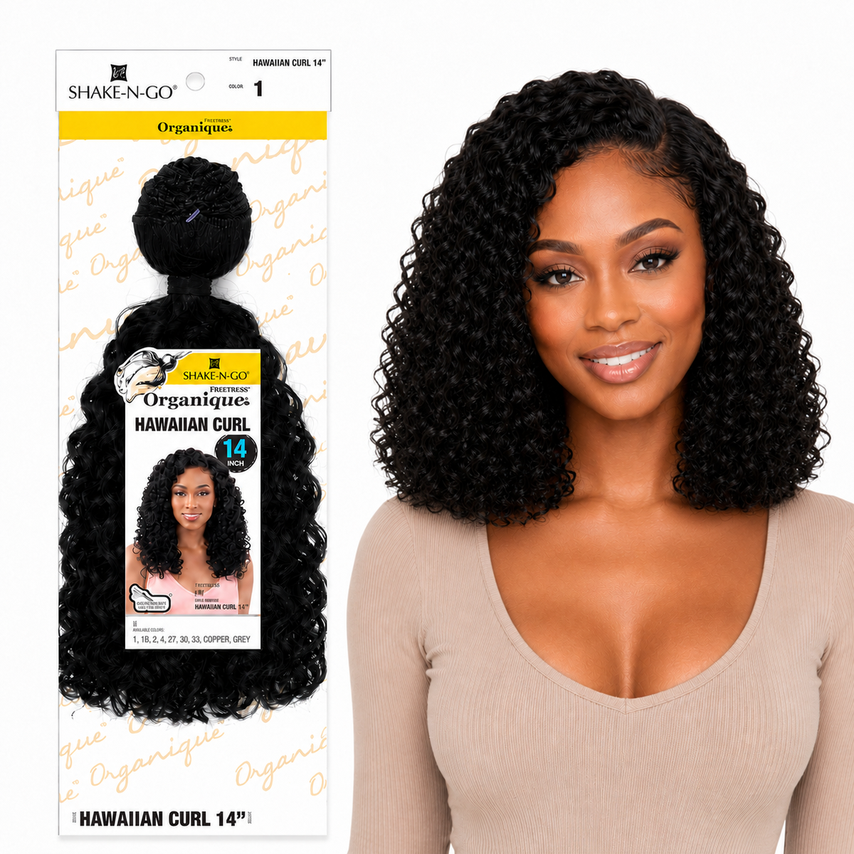 Shake-N-Go Hawaiian Curl Organique (14-36")