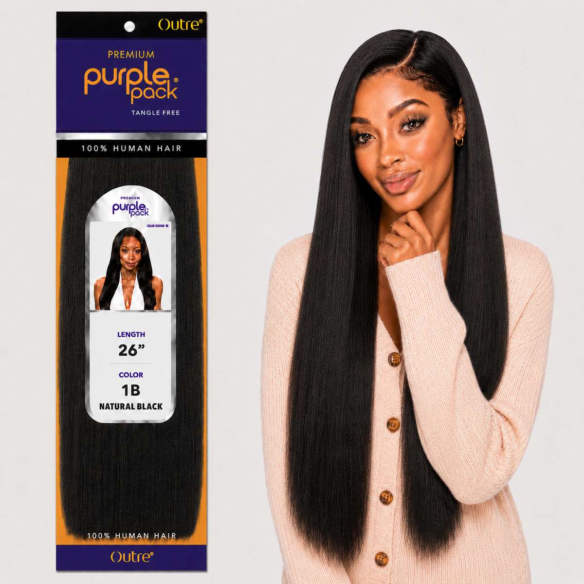 Outre Premium Purple Pack Yaki Human Hair Weave