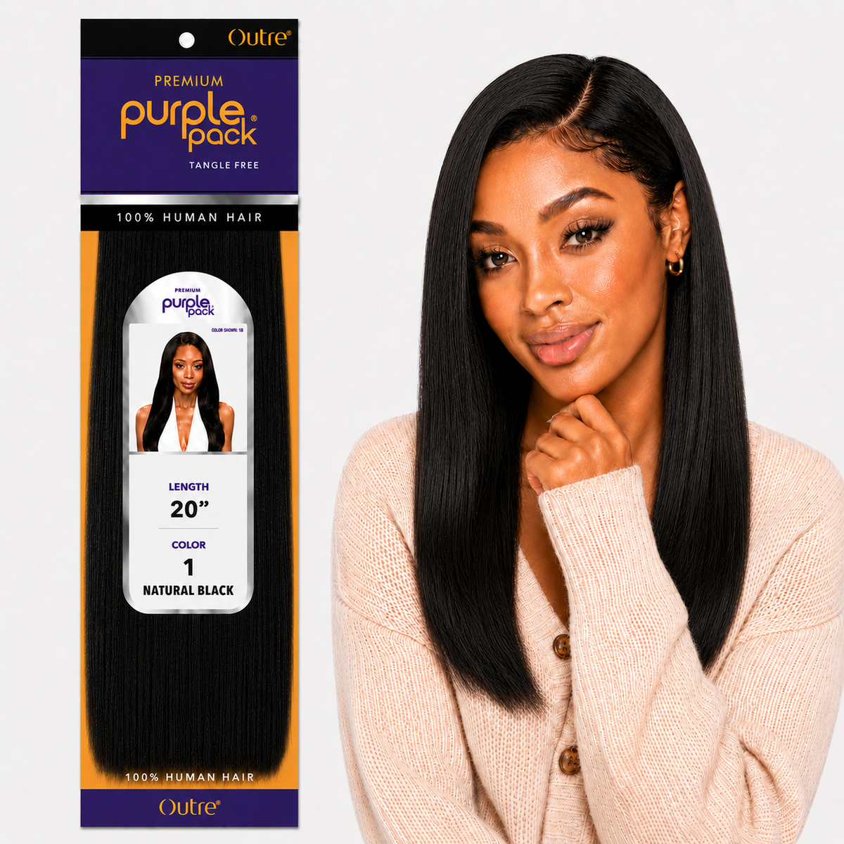 Outre Premium Purple Pack Yaki Human Hair Weave