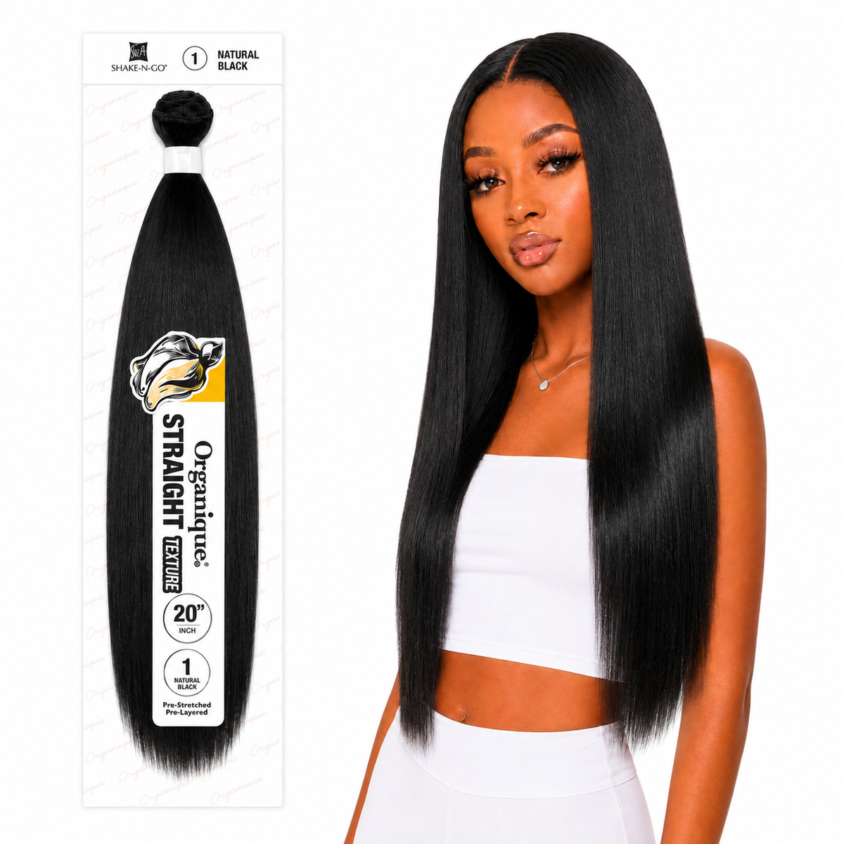 Shake-N-Go Organique Straight Weave – Premium Fiber (10”–36”)