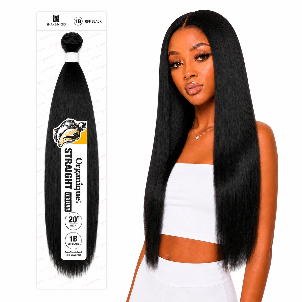Shake-N-Go Organique Straight Weave – Premium Fiber (10”–36”)