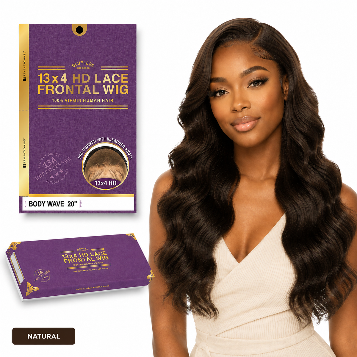 Sensationnel 13A Body Wave 100% Virgin Human Hair 13x4 HD Lace Frontal Wig (20" - 28")