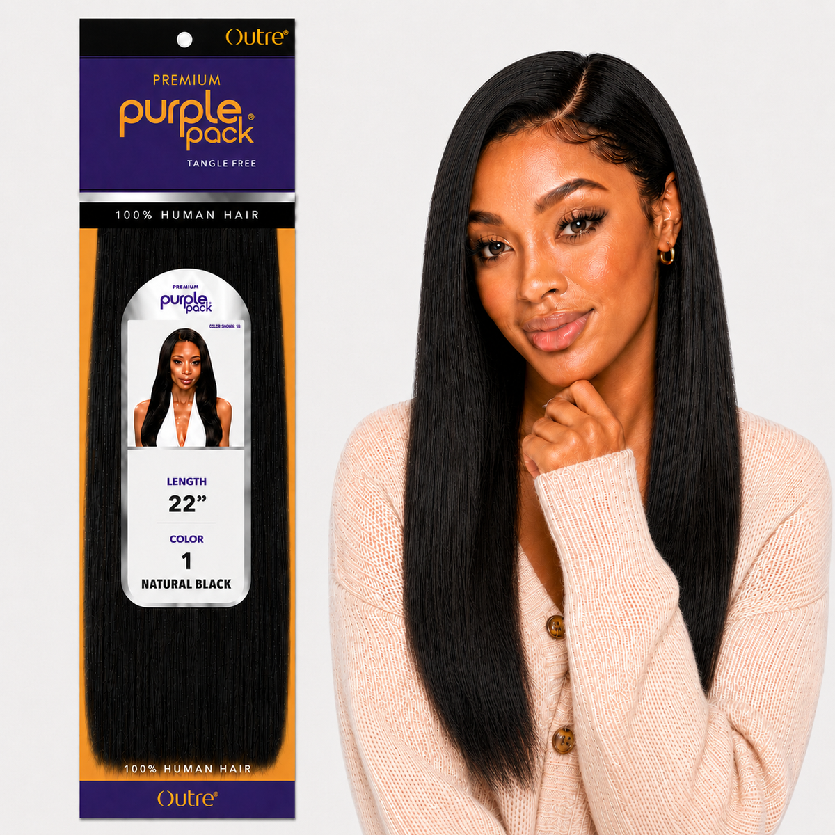Outre Premium Purple Pack Yaki Human Hair Weave