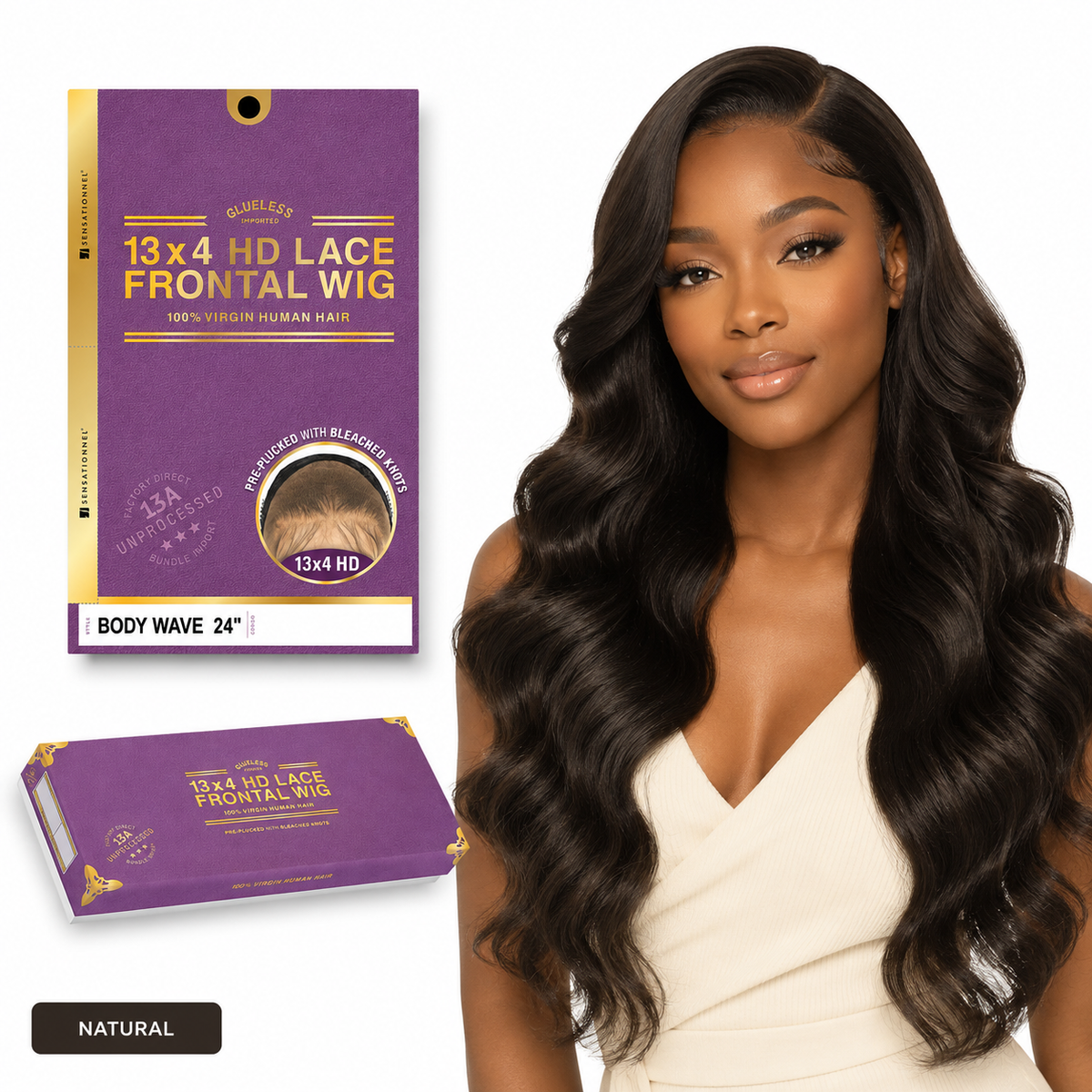 Sensationnel 13A Body Wave 100% Virgin Human Hair 13x4 HD Lace Frontal Wig (20" - 28")