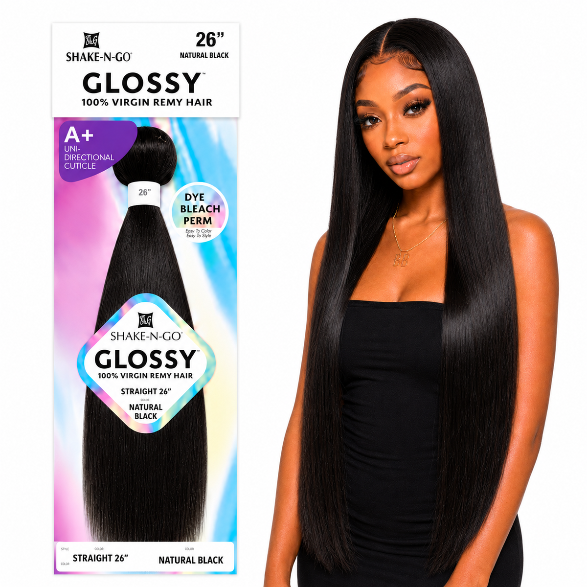 Shake-N-Go Glossy Straight 100% Virgin Remy Hair Weave (10" - 26")