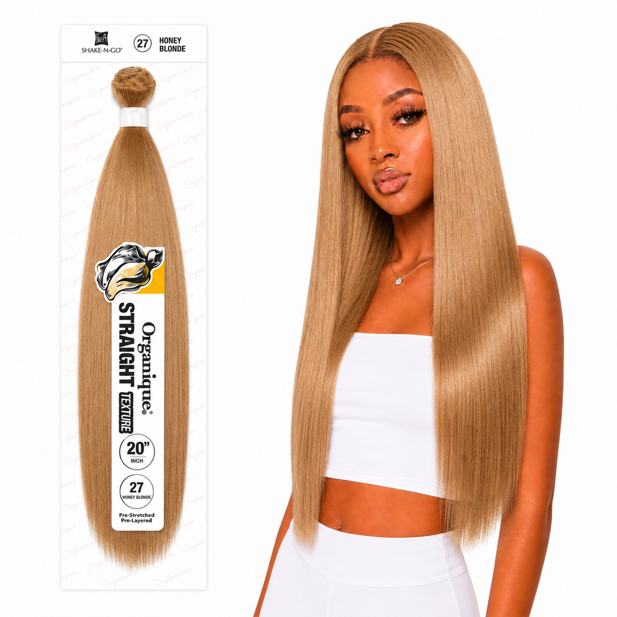 Shake-N-Go Organique Straight Weave – Premium Fiber (10”–36”)