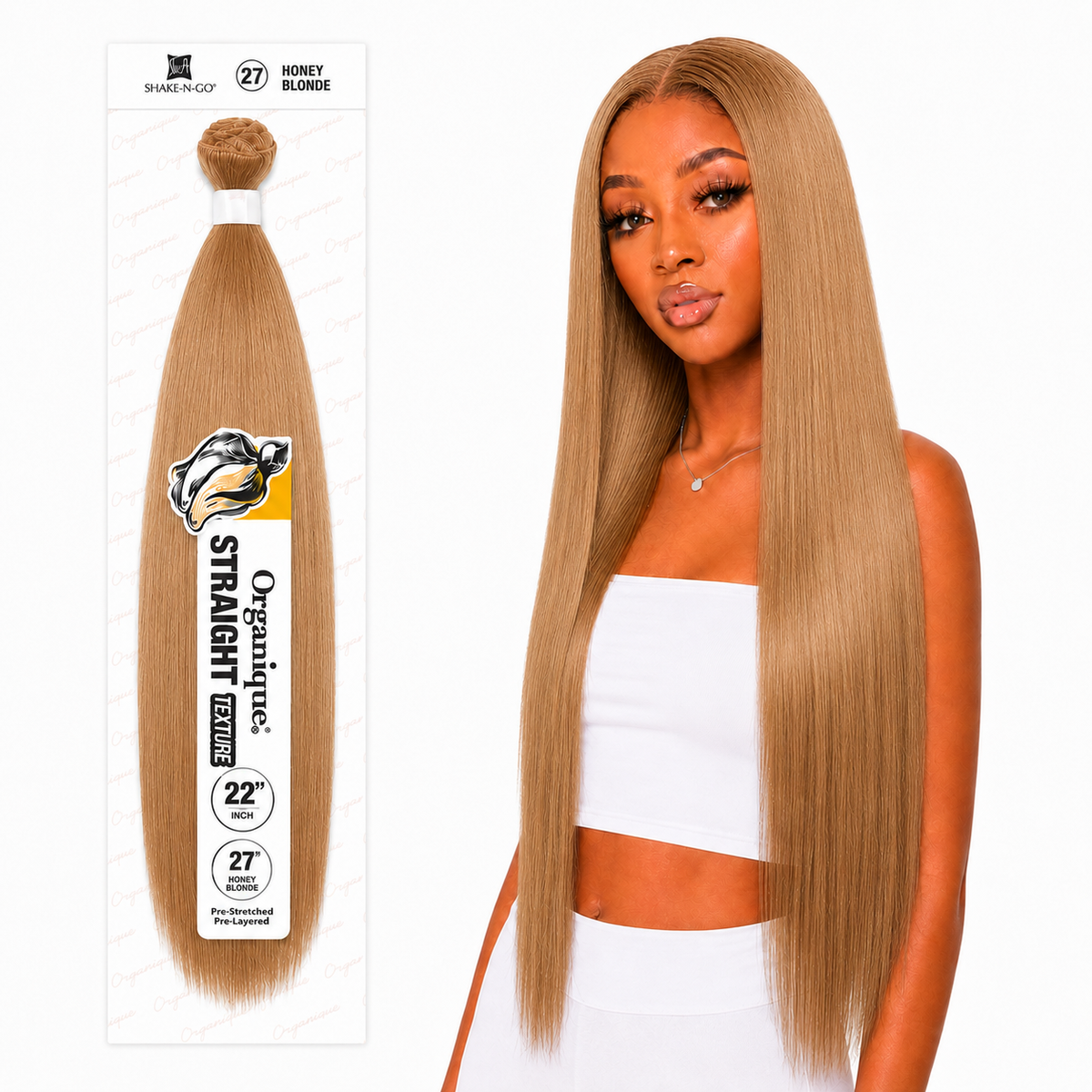 Shake-N-Go Organique Straight Weave – Premium Fiber (10”–36”)