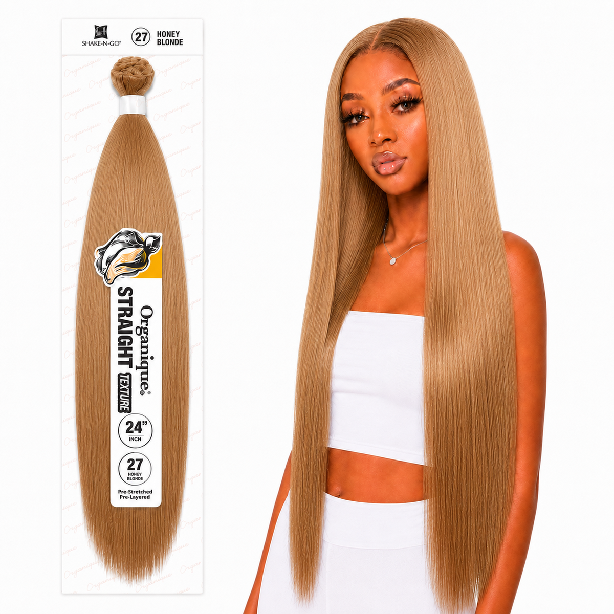Shake-N-Go Organique Straight Weave – Premium Fiber (10”–36”)