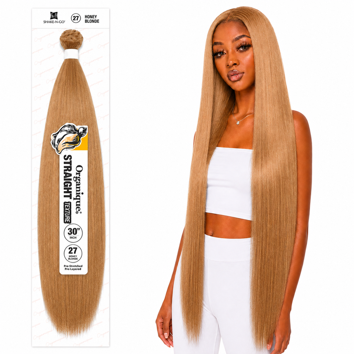 Shake-N-Go Organique Straight Weave – Premium Fiber (10”–36”)