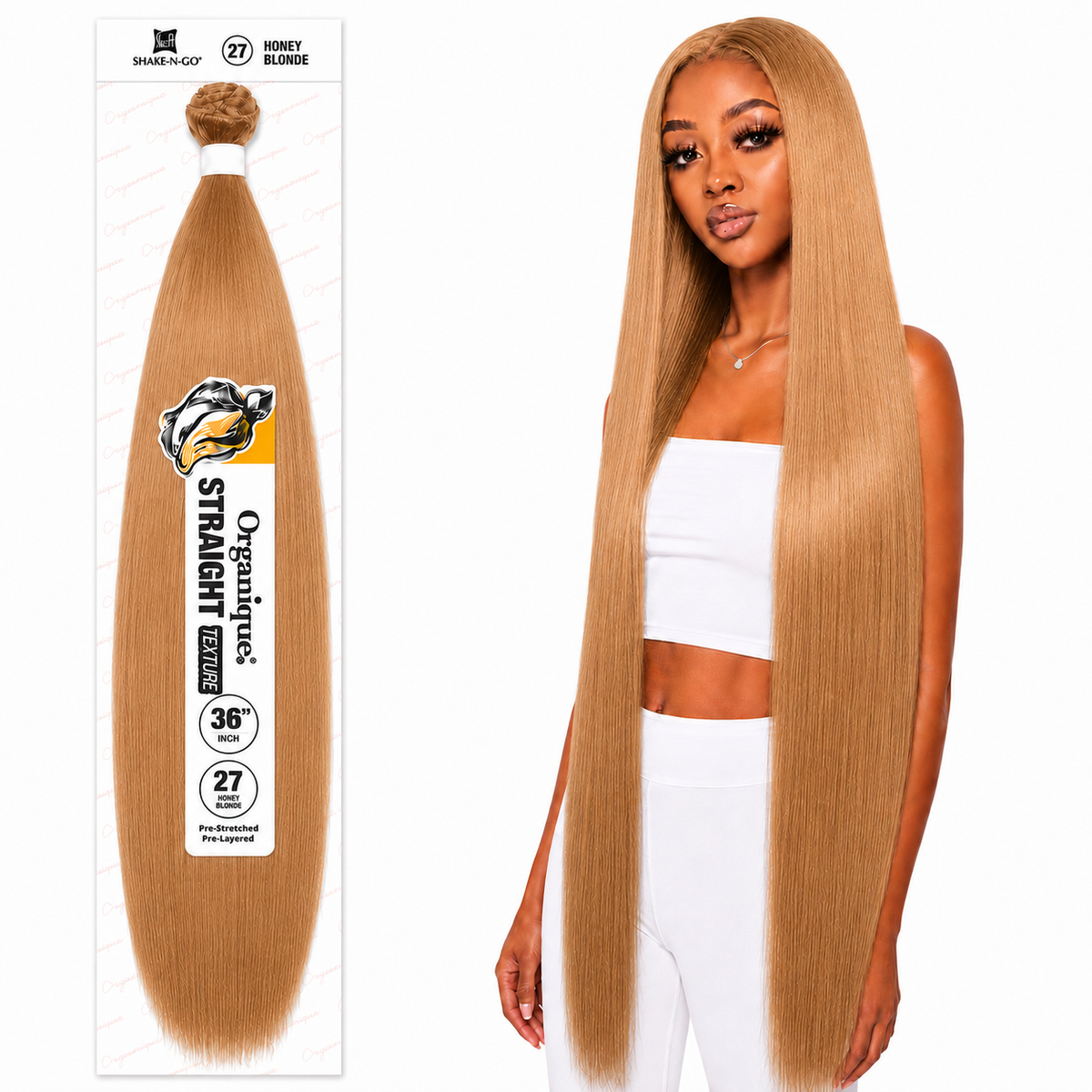 Shake-N-Go Organique Straight Weave – Premium Fiber (10”–36”)