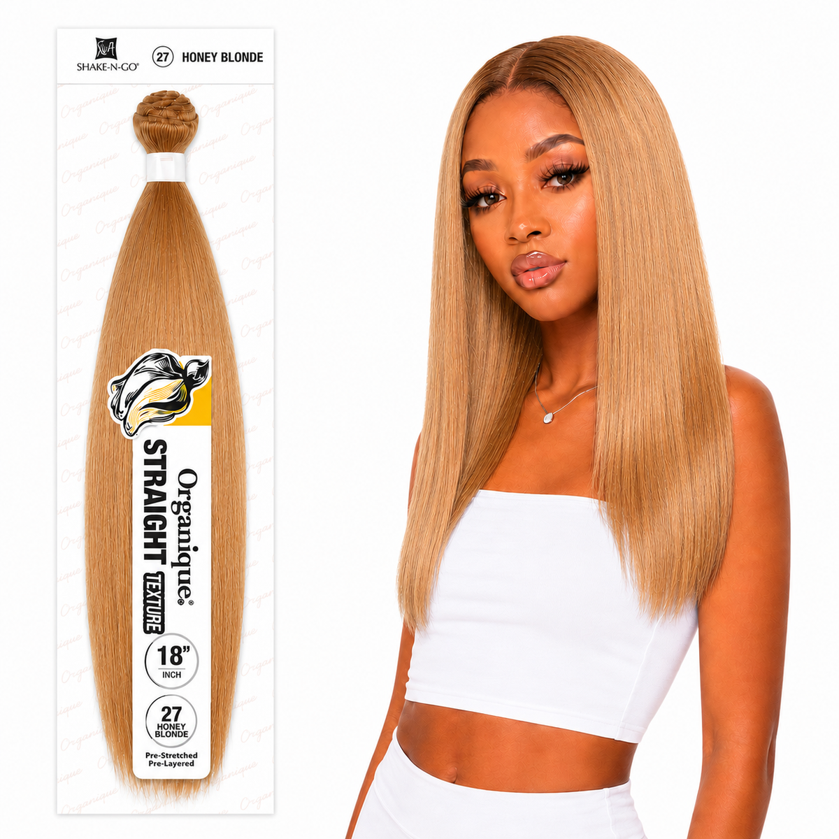 Shake-N-Go Organique Straight Weave – Premium Fiber (10”–36”)