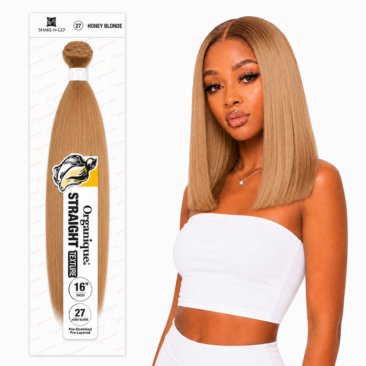 Shake-N-Go Organique Straight Weave – Premium Fiber (10”–36”)