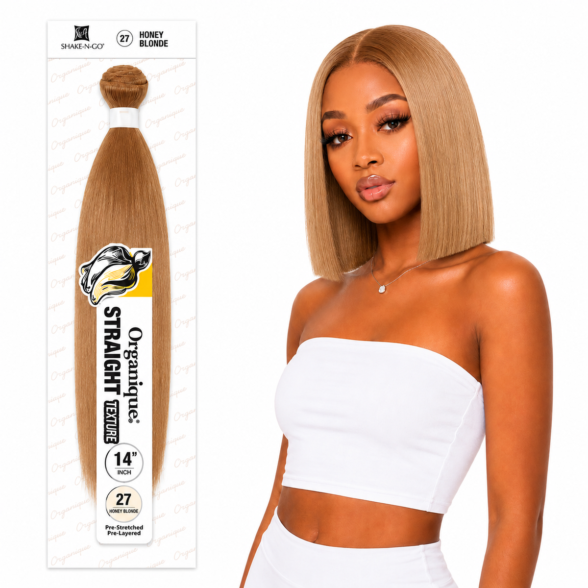 Shake-N-Go Organique Straight Weave – Premium Fiber (10”–36”)