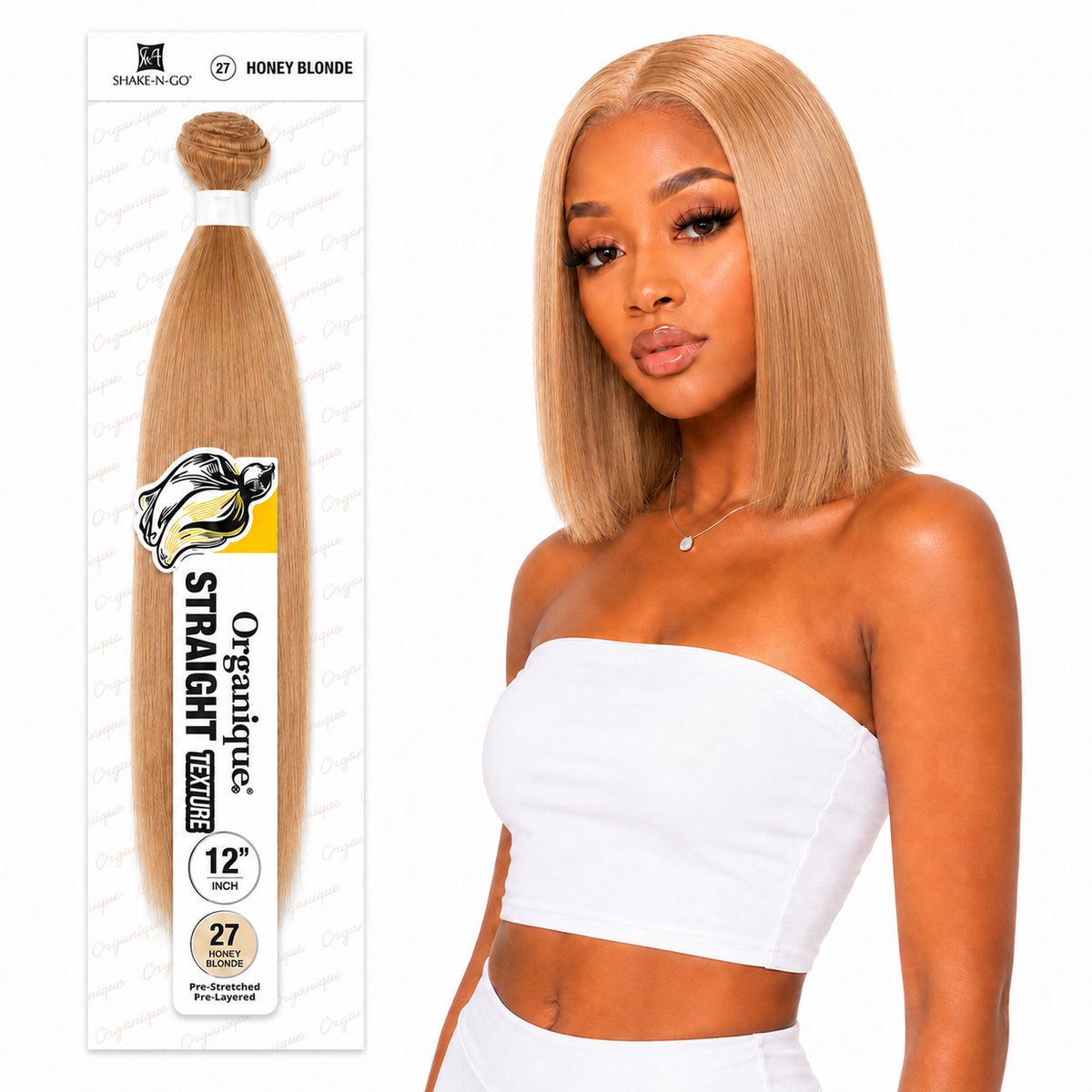 Shake-N-Go Organique Straight Weave – Premium Fiber (10”–36”)