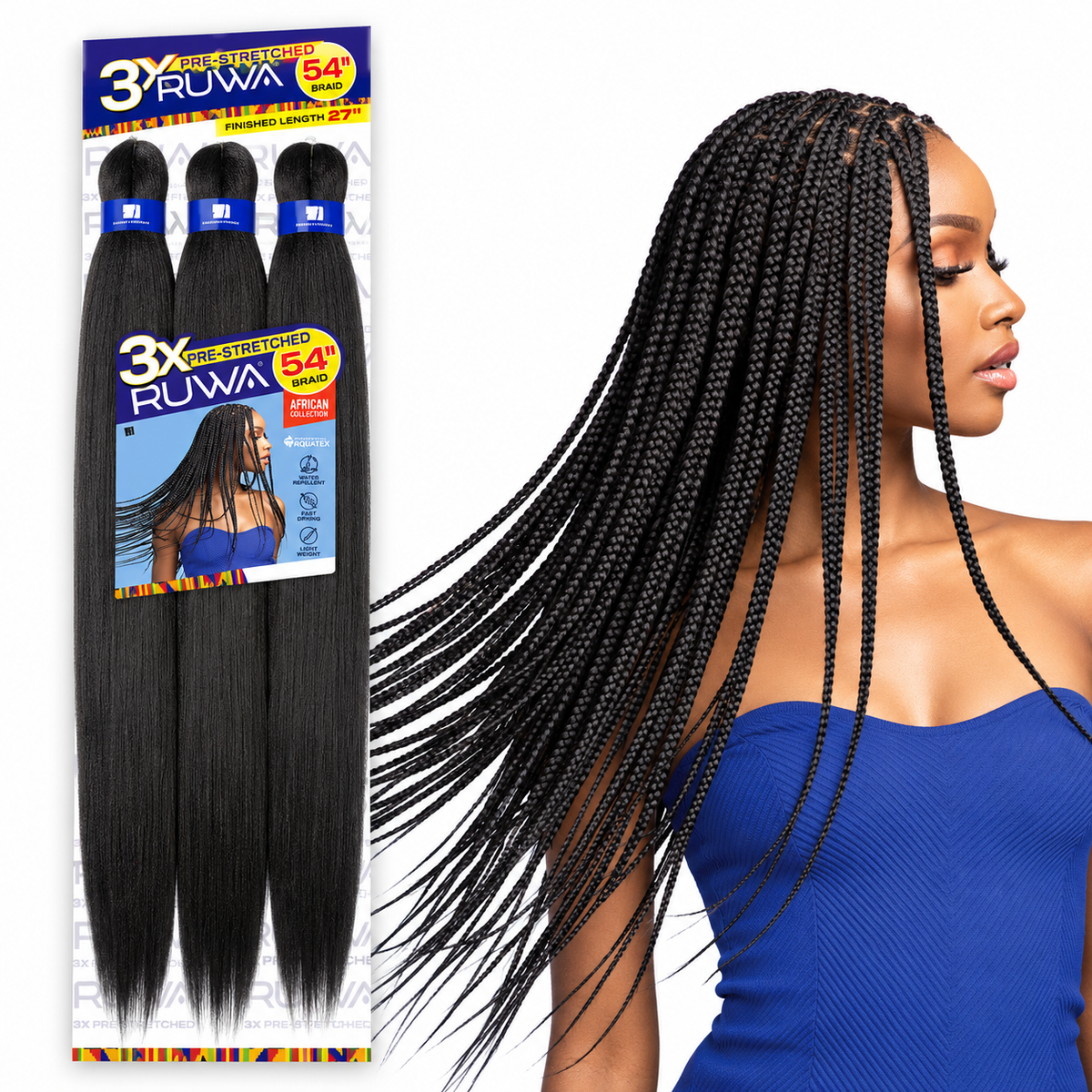 Sensationnel Ruwa 3X Braiding Hair – 54"